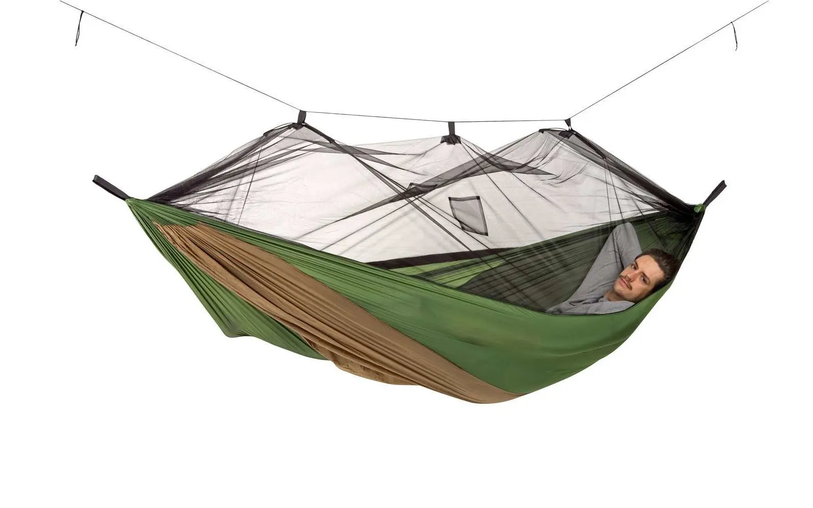Amazonas Hängematte Adventure Moskito Thermo grün/braun