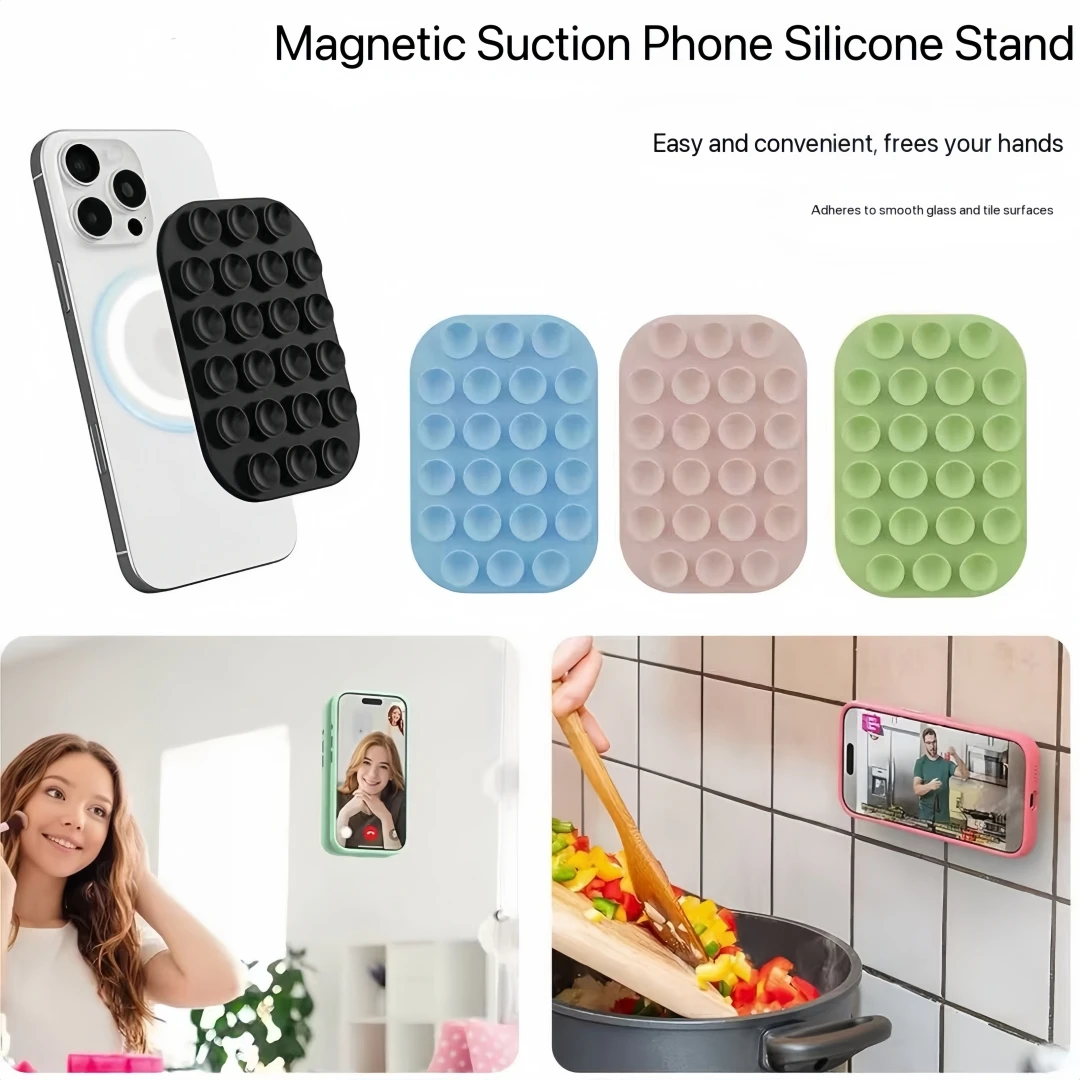 Grenzüberschreitender Bestseller Magnetischer Saugständer für Handys, geeignet für MagSafe-Handyhüllen, iPhone Silikon-Magnetständer Image
