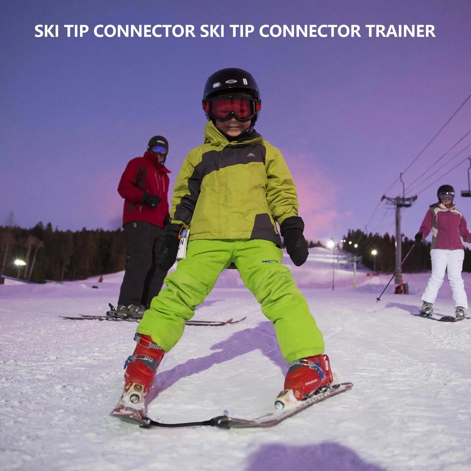 Ski-Verbinder für Kinder aus Edelstahl, Einfache Ski-Trainingshilfe, Schnee-Ski-Übungswerkzeug für Anfänger, Kinder und Erwachsene Image