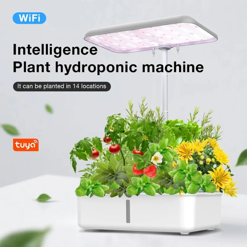 Tuya Wifi Hydoponics Wachstumssystem mit LED-Wachstumslicht, automatische Pumpe, intelligentes Innengartensystem, Kräutergarten-Set, Pflanzgefäß für Zuhause Image