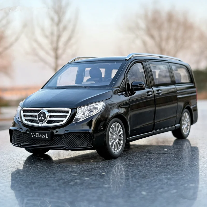 1:24 V260 Legierung MPV Auto Modell Diecast Metall Business Fahrzeuge Auto Modell Hohe Simulation Sound und Licht Sammlung Kinder Spielzeug geschenk