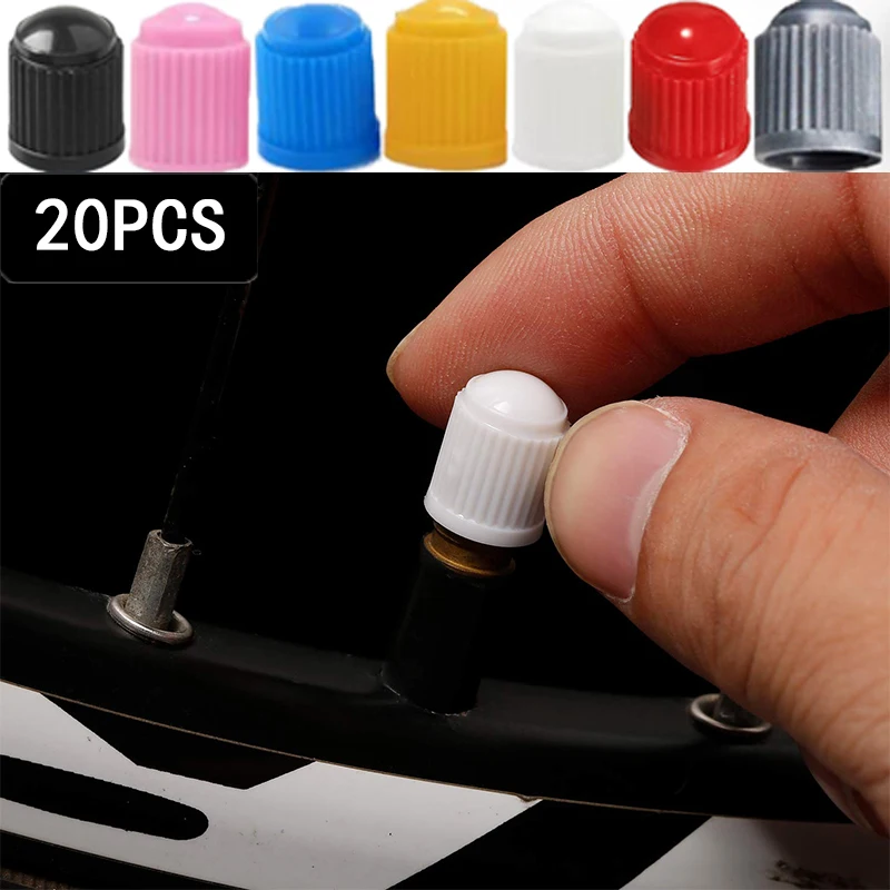 Tappi antipolvere universali Tappi stelo valvola pneumatici per auto Tappi bulloni per pneumatici per ruote bici per auto Valvole Tappi aria stelo pneumatici Accessori auto 20 pezzi