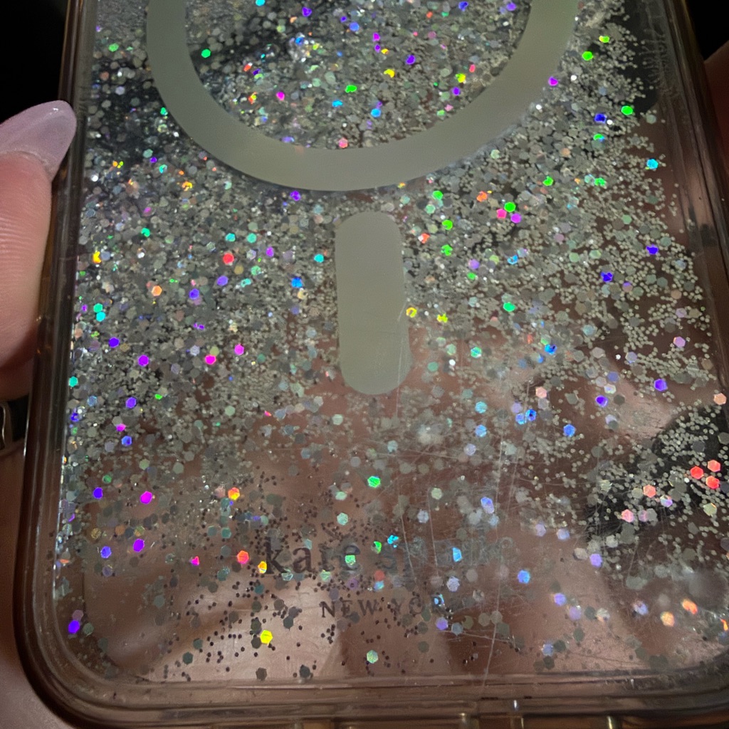 Kate Spade Cell Phones & Accessories | Glitter Sparkle Magnetic Wireless Charging Phone Case - Clear/Sparkle | Color: Silver/White | Size: Os