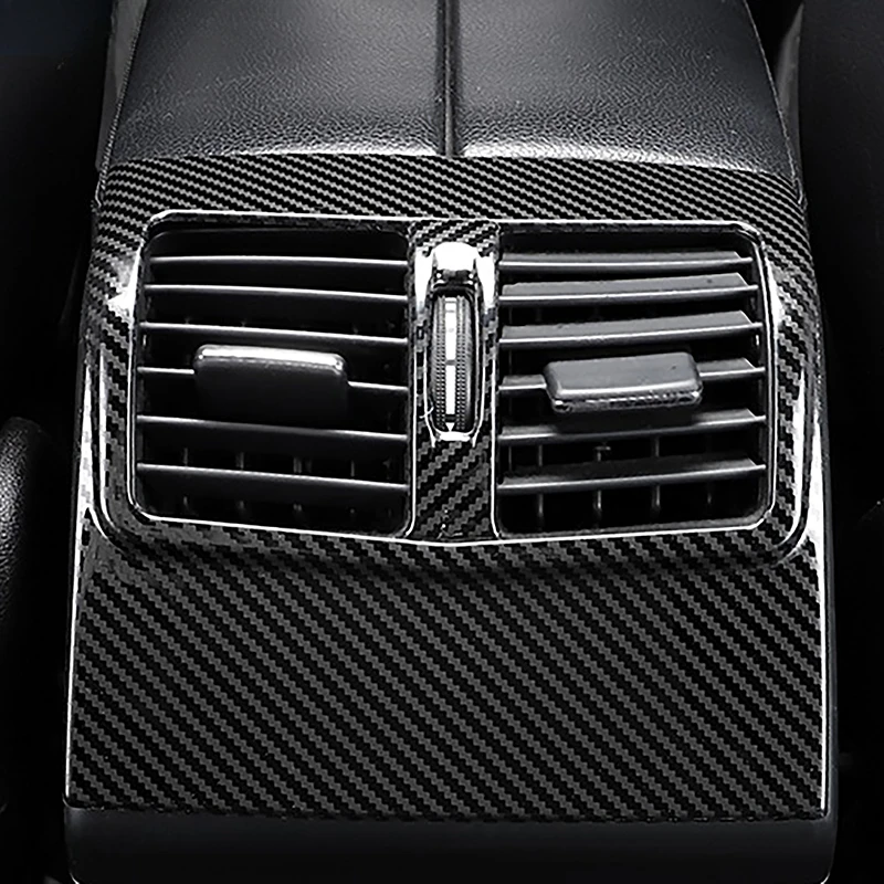 Für Mercedes Benz E Klasse W212 2012-2015 Hinten Klimaanlage Outlet Vent Rahmen Abdeckung Carbon Textur Trim Innen auto Zubehör Image