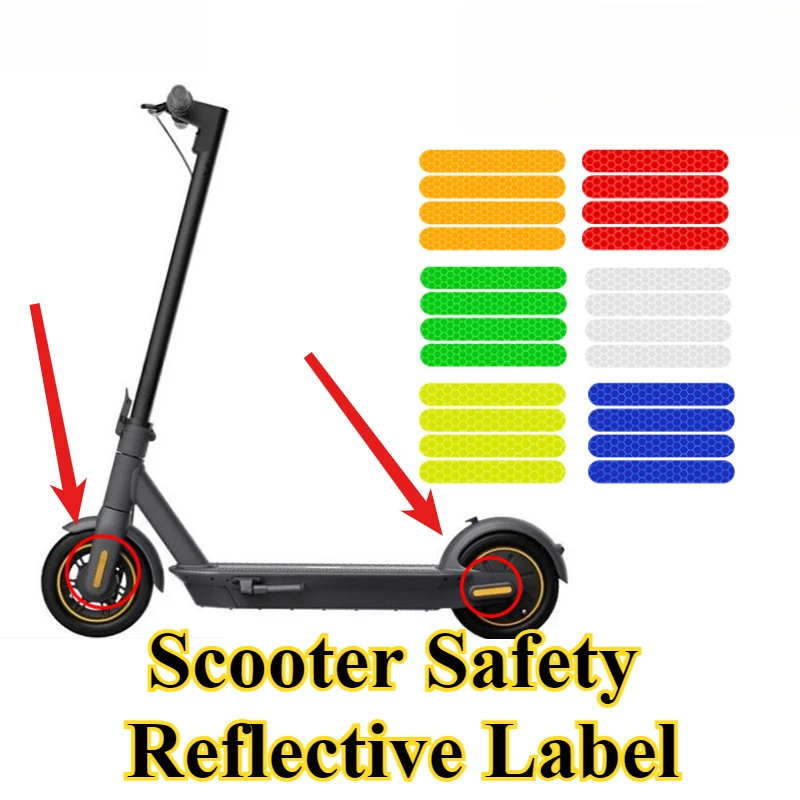 10 teile/satz Elektrische Roller Reflektierende Aufkleber Nacht Sicherheit Aufkleber Sicheres reiten reflektieren licht nachtleuchtende Roller Zubehör Image