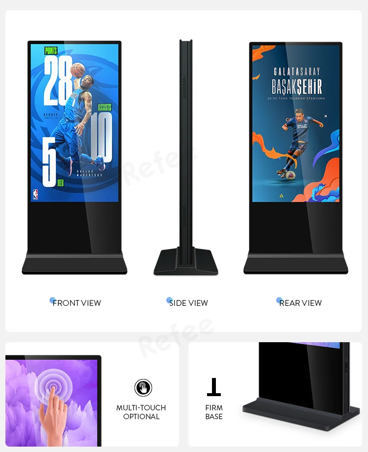 Neuer Android WLAN-Werbeplayer Poster-Kiosk Touchscreen LCD Doppelseitiges Display Bodenständer Digitale Beschilderung Image
