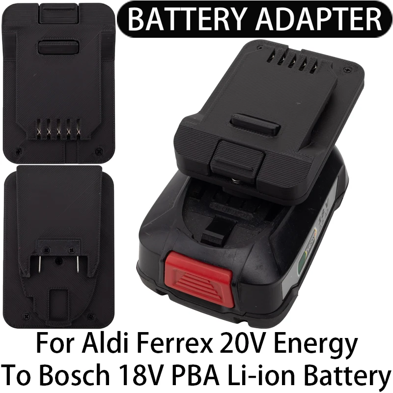 Batterieadapter/Konverter für Aldi Ferrex 20V Energy Li-Ion Tool zu Bosch 18V PBA Li-Ionen-Akku-Adapter Elektrowerkzeug-Zubehör Image