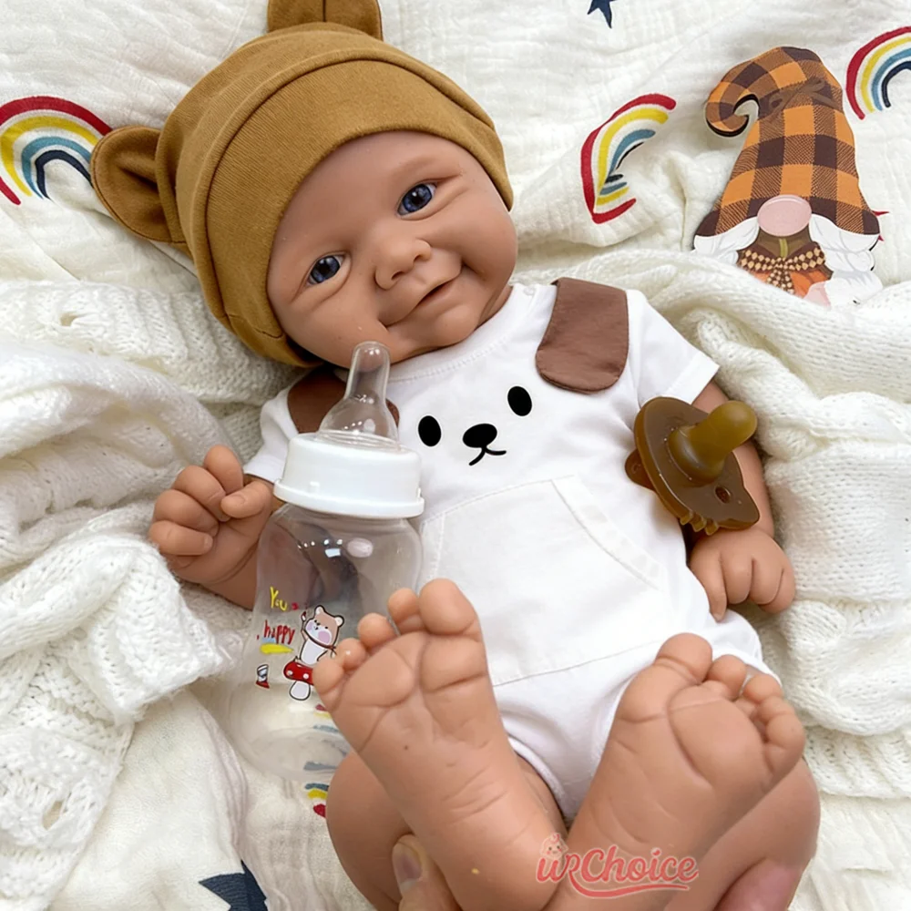17 Zoll Vivienne Vollsilikon-Reborn-Baby-Puppe (Mädchen/Junge) – Unbemaltes DIY-Spielzeug, anatomisch korrekte Puppe für Künstler und Sammler