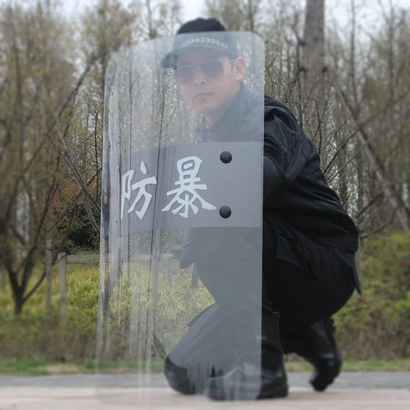 Dropshipping Riot Shield Sicherheits-Handschutzschild Transparenter PC Quadratischer/Runder Schutzschild Campus-Schutzschild Image