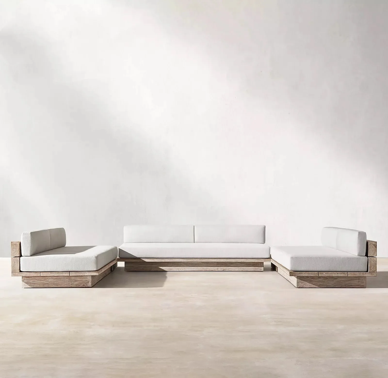 Nordic Creative Outdoor Garten-Sofa, wasserdicht, sonnengeschützt, Teakholz, antik, Outdoor-Sofa-Kombination, Gartenmöbel