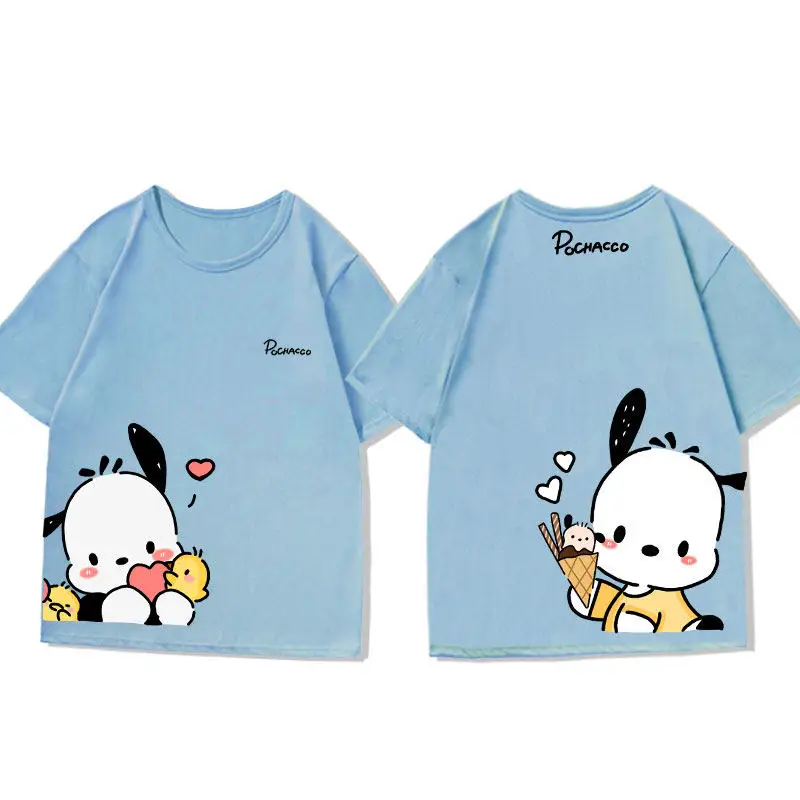 Sommer-Kinder-T-Shirt, Neues Sanrio Pacha Hund Design, Reine Baumwolle, Beidseitig Bedruckt, Eltern-Kind-Outfit, Trendiges Marken-T-Shirt Image