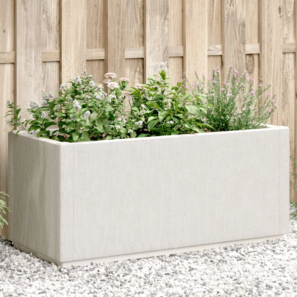 Weißer Pflanzkübel 80x36x35 cm PP Garten Großer Outdoor-Pflanzkübel zum Anbau von Gemüse und Blumen für Garten, Balkon. Image