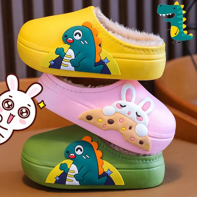 Winter Kinderschuhe Cartoon niedlichen Hausschuhe warm wasserdicht rutsch fest Mädchen nach Hause drinnen Hausschuhe Junge Baby Eltern-Kind Baumwoll schuhe Image