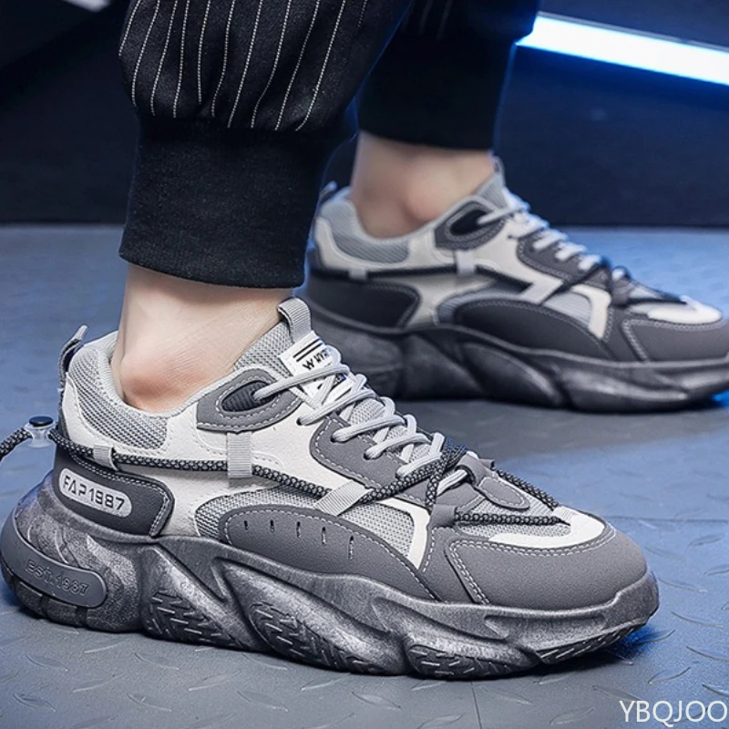 Herrenschuhe, Frühling, neue atmungsaktive Mesh-Sportschuhe, Herren-Trendschuhe, vielseitige, höhenverstellbare Board-Schuhe, lässige Laufschuhe, Dad-Schuhe