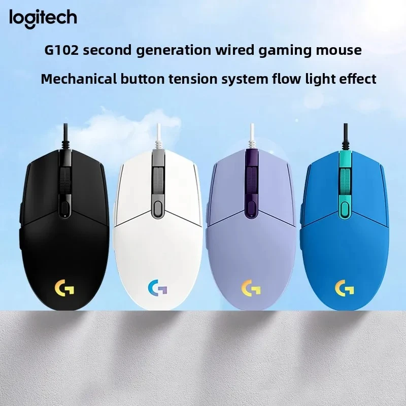 Logitech G102 Klassische Zuverlässige Gaming-Maus USB-Kabelgebunden Langlebiges Design 8000DPI RGB für PC Mac Computer-Zubehör Image