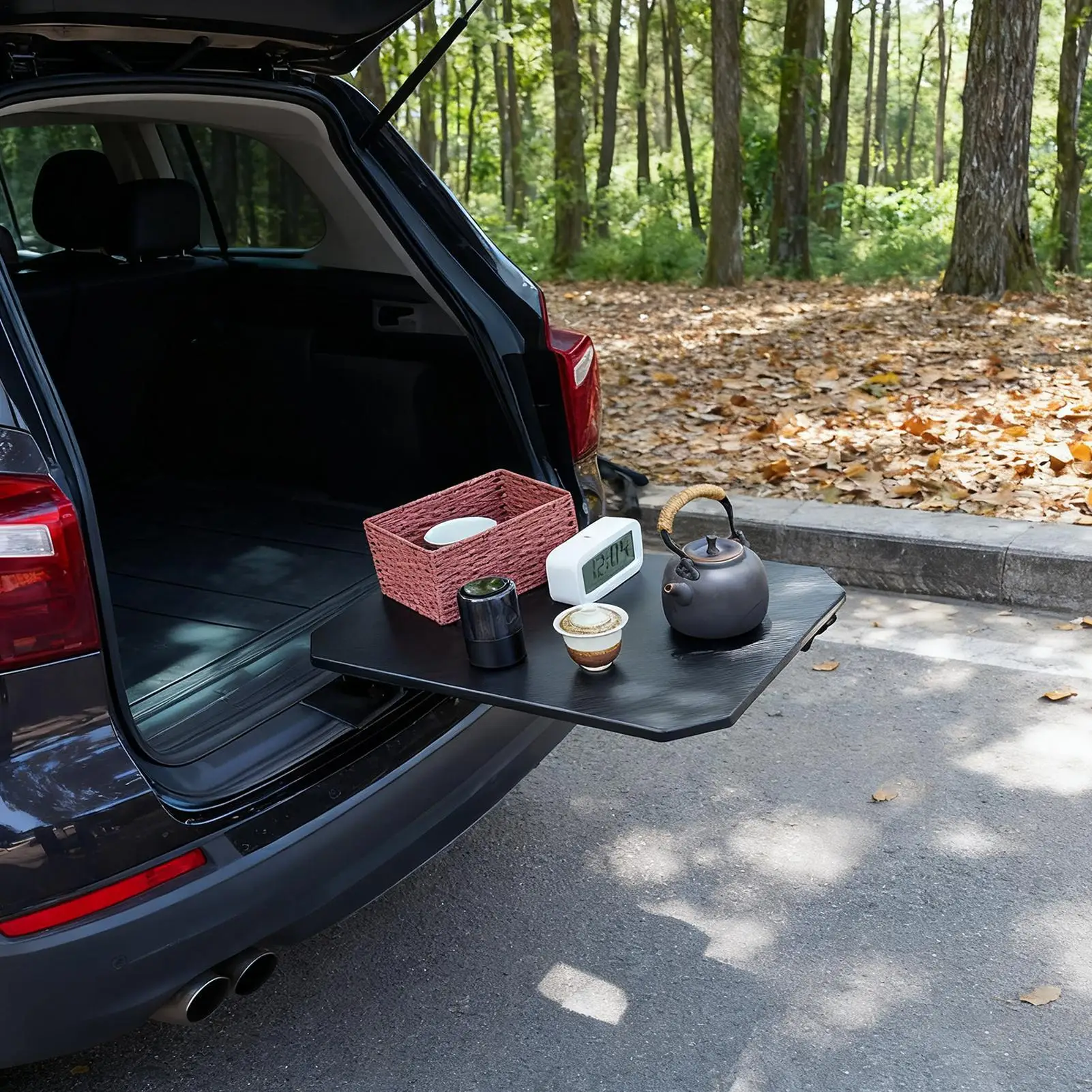 Auto Tisch Heavy Duty Carbon Faser Halter Stamm Große Tisch Tablett Für SUV RV Limousine Auto Lkw Innen Camping Angeln Picknick Image