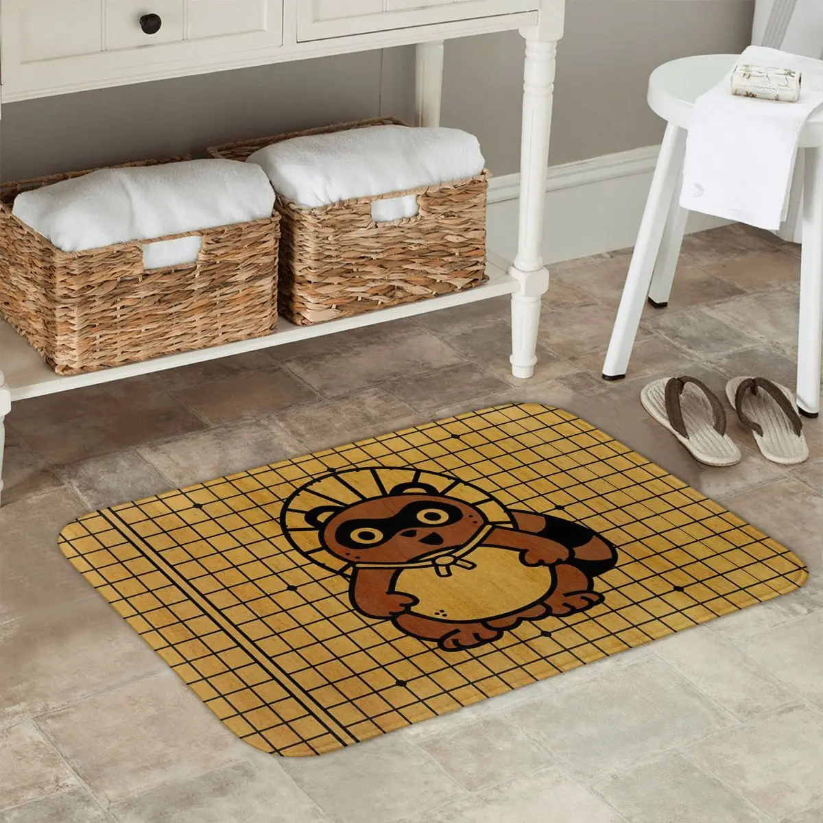 The Tenuki Tanuki Non-slip Doormat Floor Mat Water oil proof Carpet Rug for Kitchen Entrance Bathroom Living room Footpad Mats