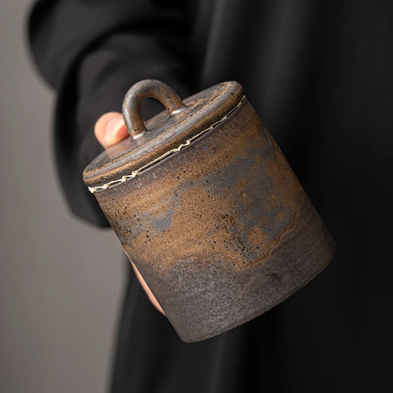 Retro tea cans, household kung fu tea sets, ceramic sealed cans, storage tea cans, awakening tea cans, tea warehouses