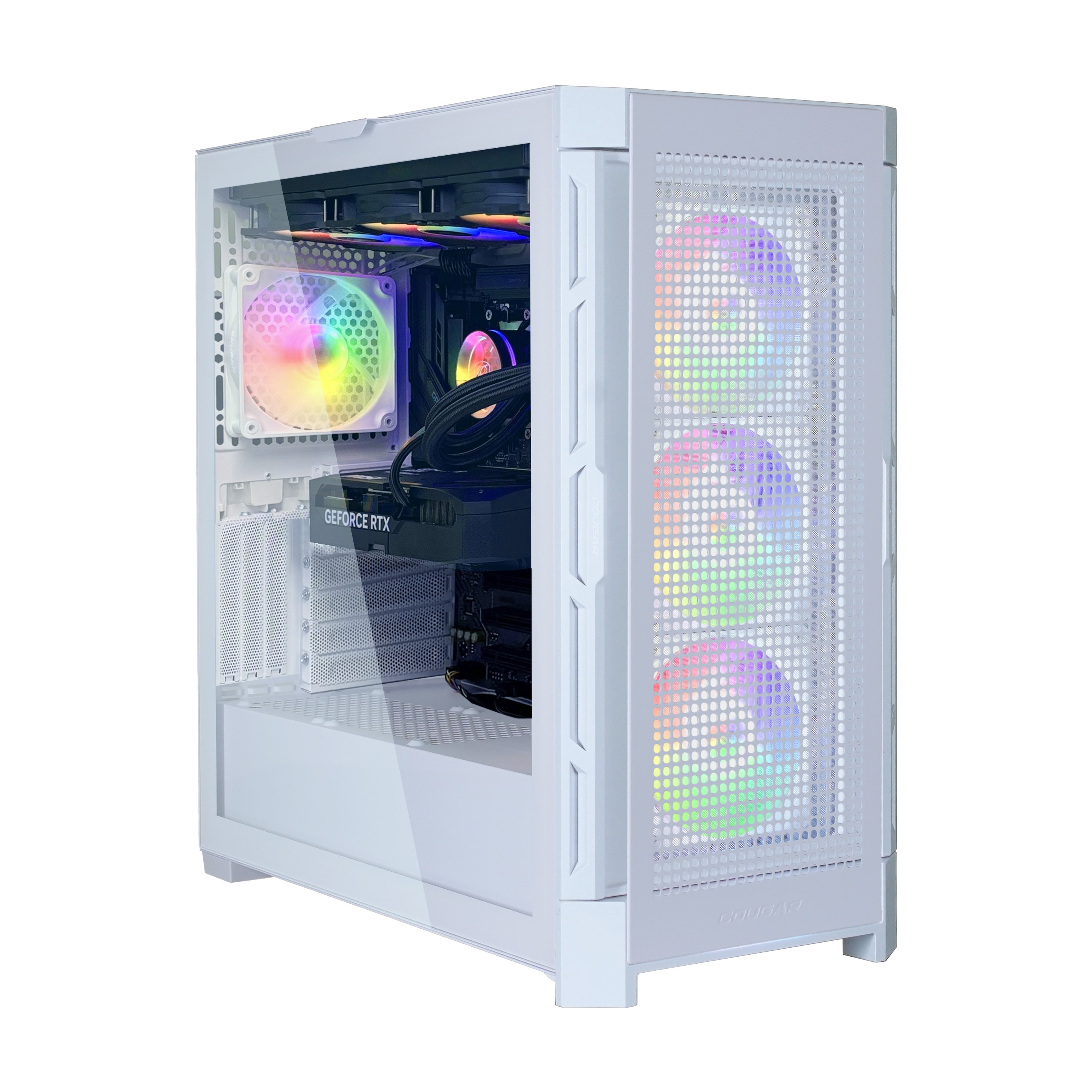 COUGAR Gaming-PC "DUOFACE PRO WT 7883 AMD Ryzen 7 9700X 32GB DDR5 1TB SSD RTX 5080", weiß, Microsoft Windows 11 Home (64 Bit), 32 GB RAM 1.000 GB SSD, Desktop-PCs, Windows 11, DDR5 RAM, Wasserkühlung Image