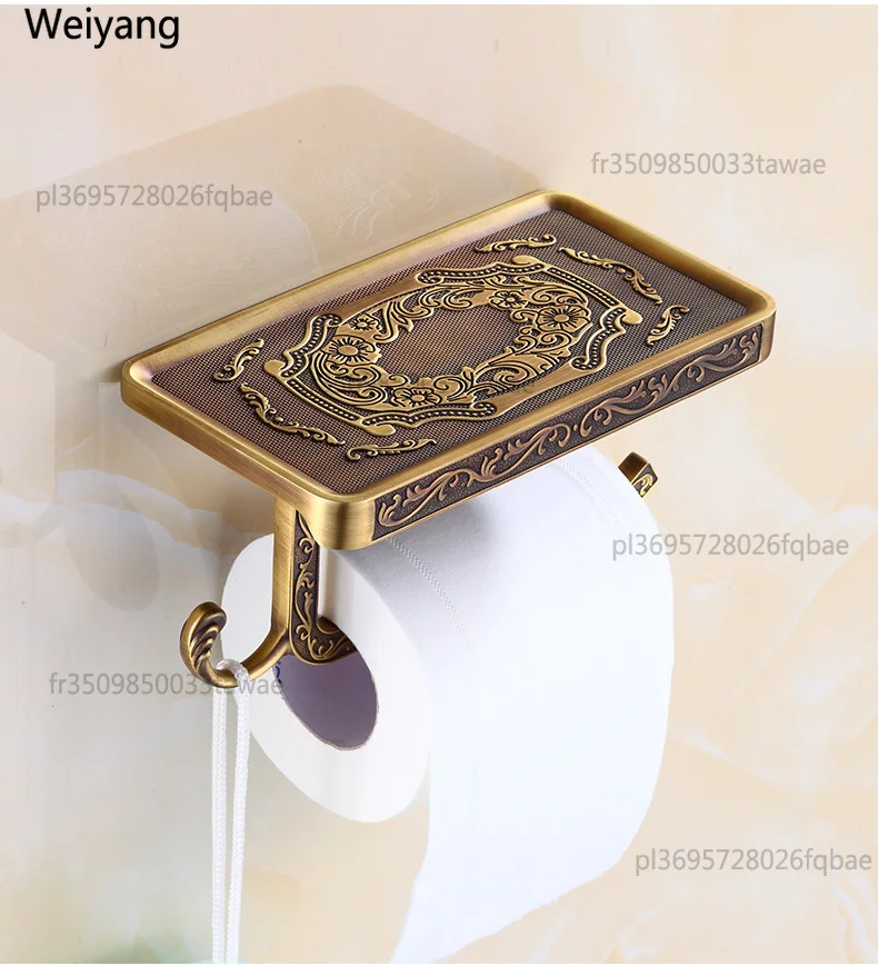 Porte-papier toilette mural vintage, accessoire de salle de bain classique, distributeur de mouchoirs en laiton antique, quincaillerie de salle de bain durable