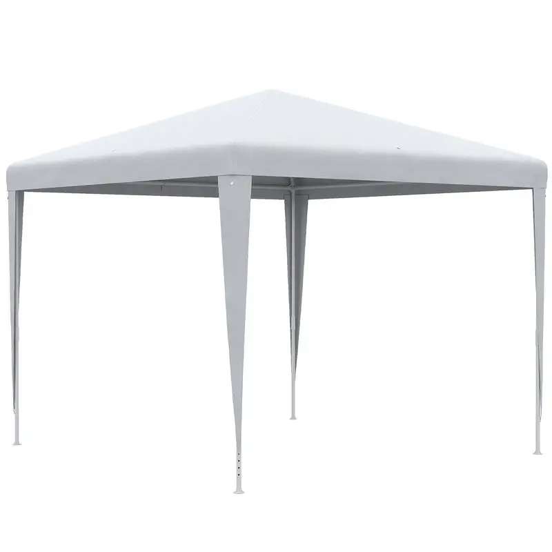 Pavillon Outsunny 2,7x2,7m rectangulaire, imperméable, robuste, résistant à l'hiver, tente de fête, tente de jardin, pavillon de jardin, chapiteau pour camping, jardin, blanc