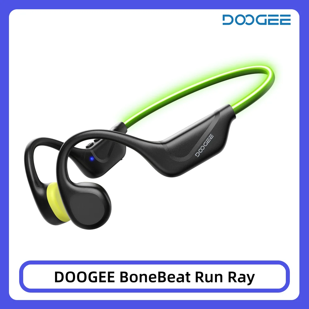 Cuffie a Conduzione Ossea DOOGEE BoneBeat Run Ray, 10 Ore di Autonomia, Bluetooth 6.0, Auricolari Sportivi Wireless Leggeri Open-Ear