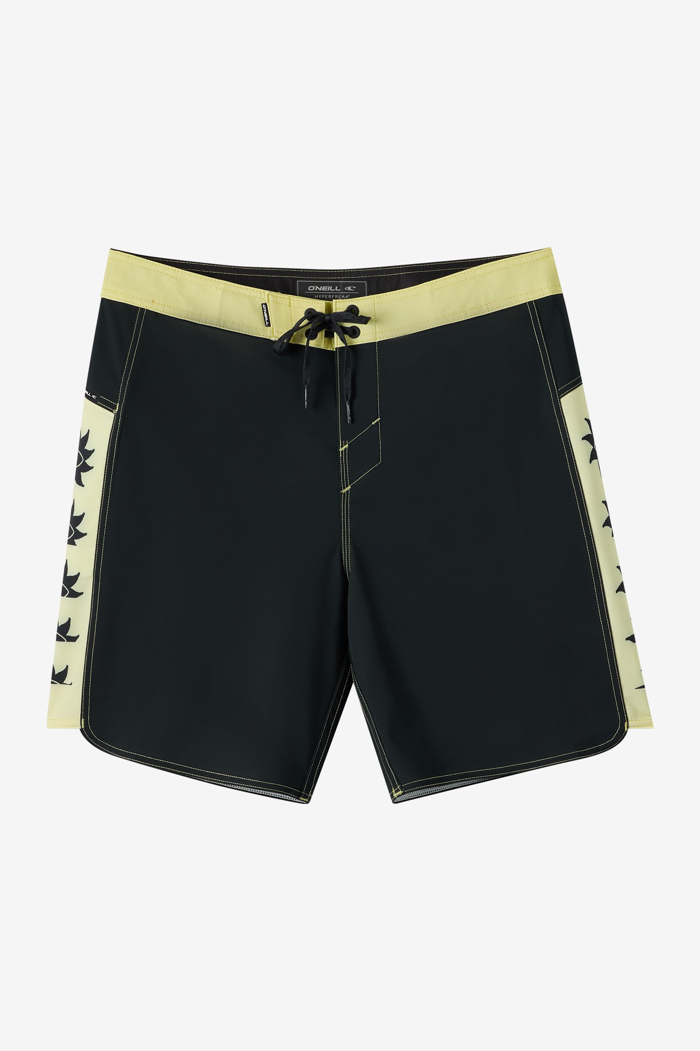 O'Neill Men's Hyperfreak Tech Panel 18"" Board Shorts in Citron, Size 32, Elastane/Polyester