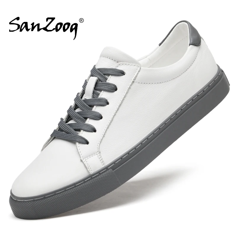 Männer Skateboard Schuhe Echtes Leder Turnschuhe Casual Schuhe Mode Trend Flache Hohe Qualität Plus Große Größe 48 49 50