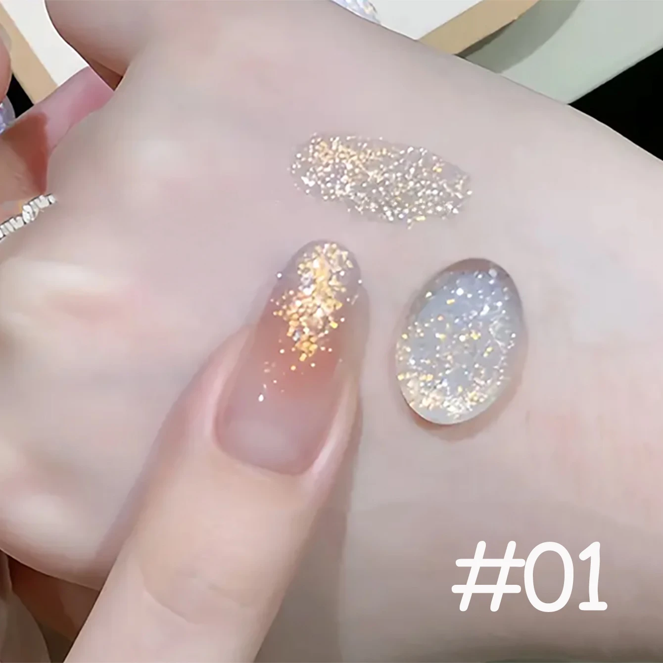 1 Stück ZH 2026 Neuer Aufhellender Feiner Glitzer Exklusiv für Nagelstudios Essenzieller Nagelkunst-Super-Glitzer Traumhafter Feen-Sequin-Gel-Nagellack Image
