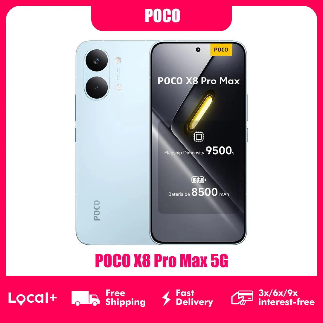 POCO X8 Pro MAX 5G 12GB 256GB 512GB NFC Smartphone Dimensity 9500s 8500mAh 50MP OIS Kamera Image