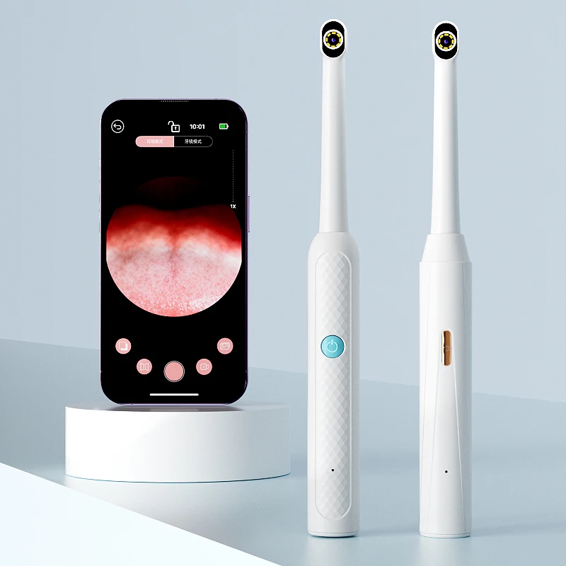 WLAN-Visual-Oralkamera für iOS/Android-Telefone, HD 1080P, 8 LEDs, tragbares Inspektions-Zahnendoskop für iPhone/Typ-C-Schnittstelle Image