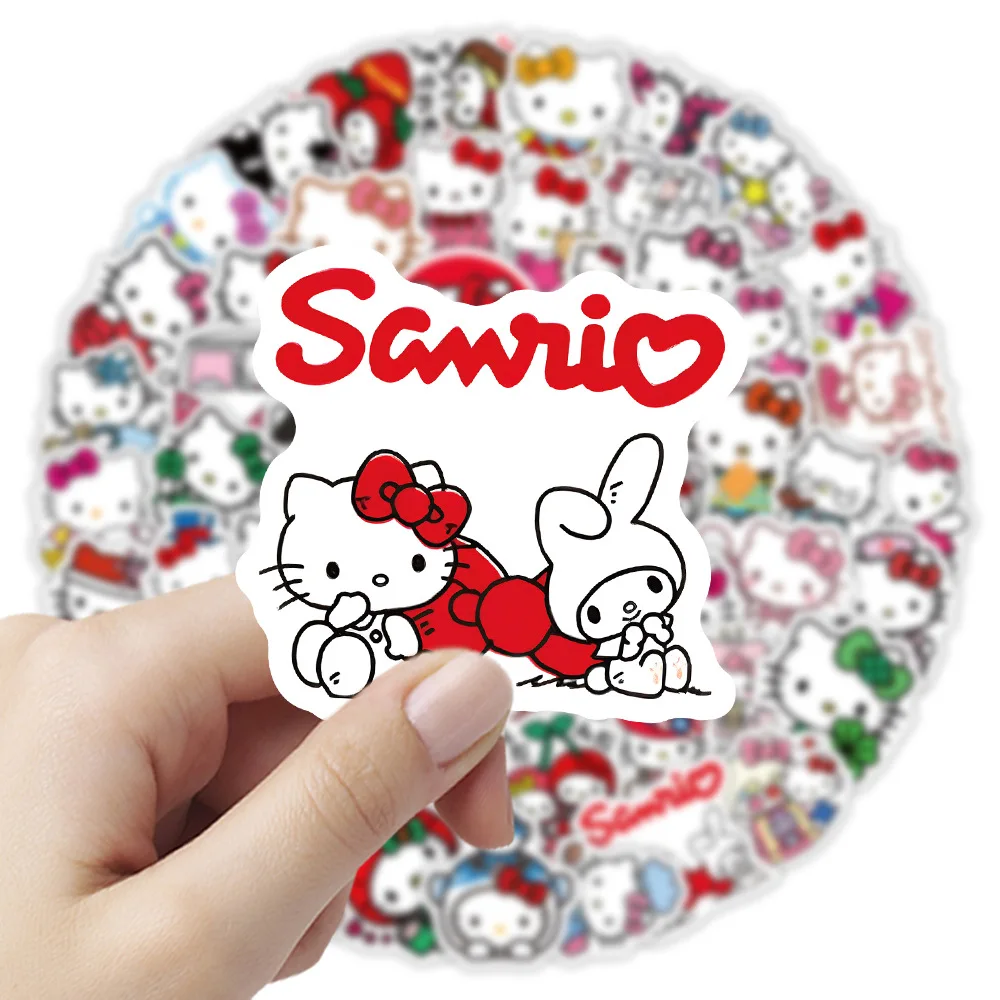 105 Stück Niedliche Rosa Sanrio Hello Kitty Cartoon-Aufkleber DIY Tagebuch Laptop Gepäck Skateboard Graffiti-Aufkleber Rollenaufkleber Geschenk-Spielzeug
