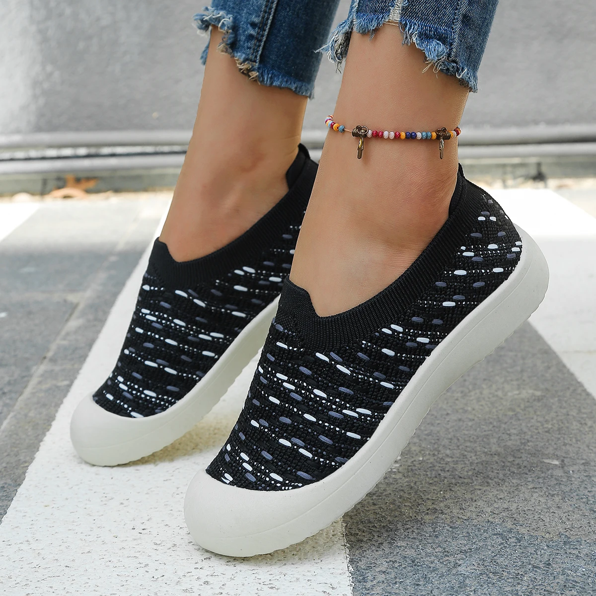 Damenschuhe 2026 Star Cluster Fashion Damen-Schuhe mit weichem Boden, bequeme einteilige Einzelschuhe, kostenlose Versand-Schuhe
