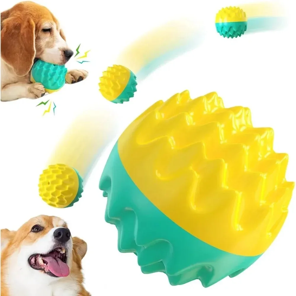 Interaktives TPR-Quietschballspielzeug für Hunde, weiches, bissfestes Design zur Zahnreinigung, für Welpen, kleine und mittelgroße Hunde zum Kauen und Spielen Image