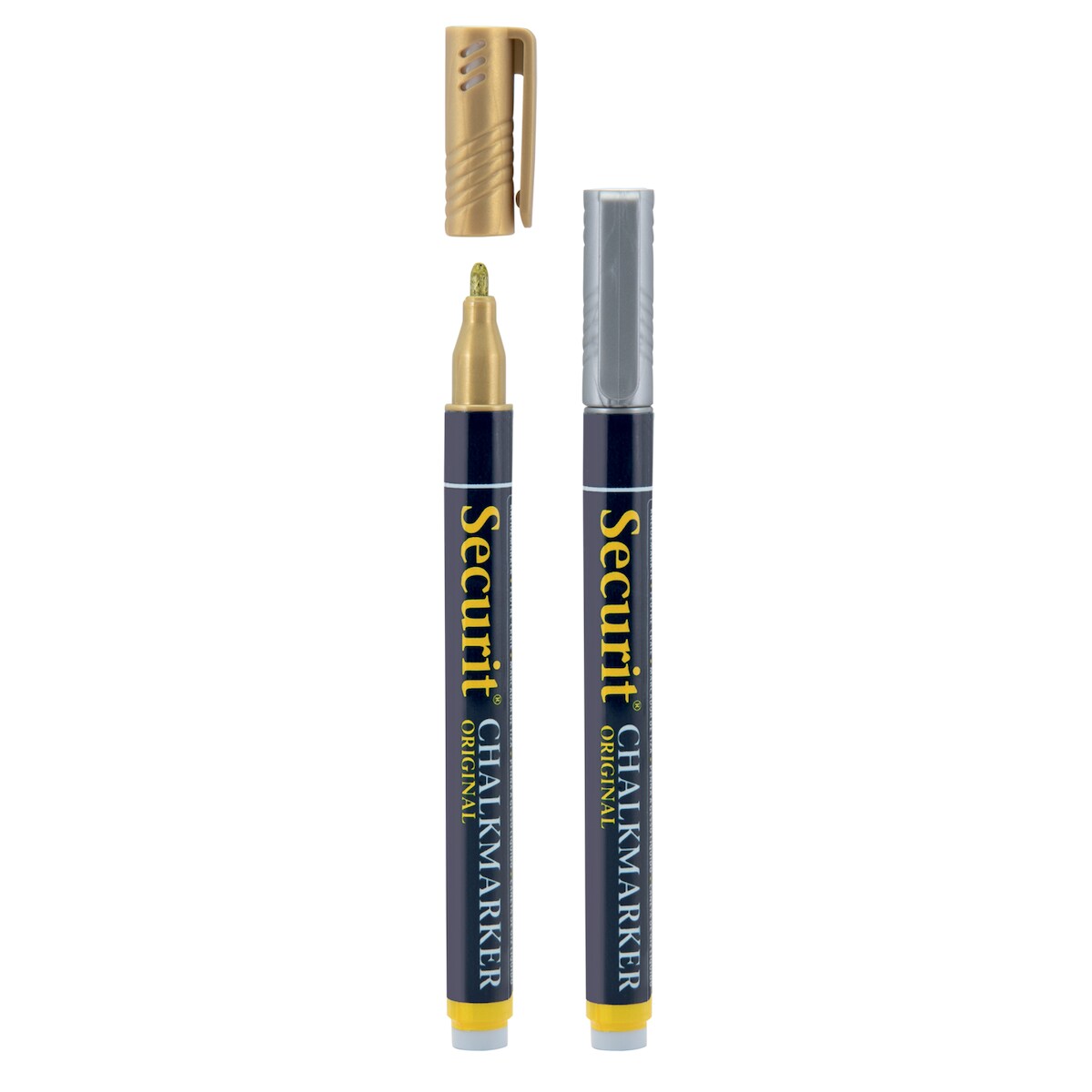 Securit® 2er-Set Flüssigkreidemarker – Gold und Silber – Rundspitze 1-2mm Image