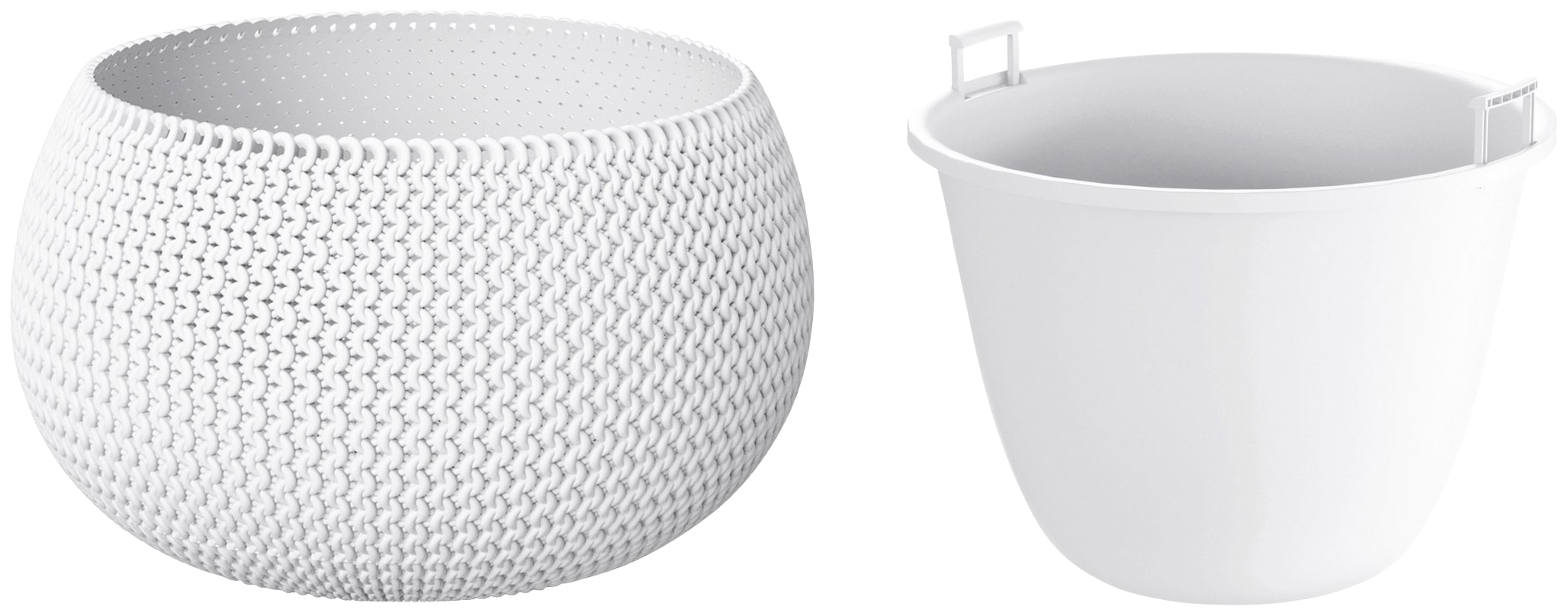 Pflanzkübel PROSPERPLAST "Splofy Bowl", weiß, H:21cm Ø:37cm, Kunststoff, Pflanzgefäße, Pflanzkübel, ØxH: 37x21 cm Image