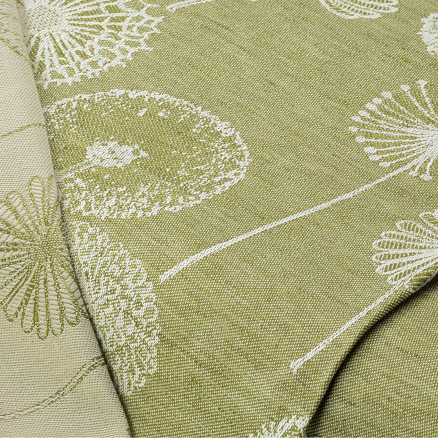 Halbleinen-Jacquard Pusteblumen, pistazie/natur
