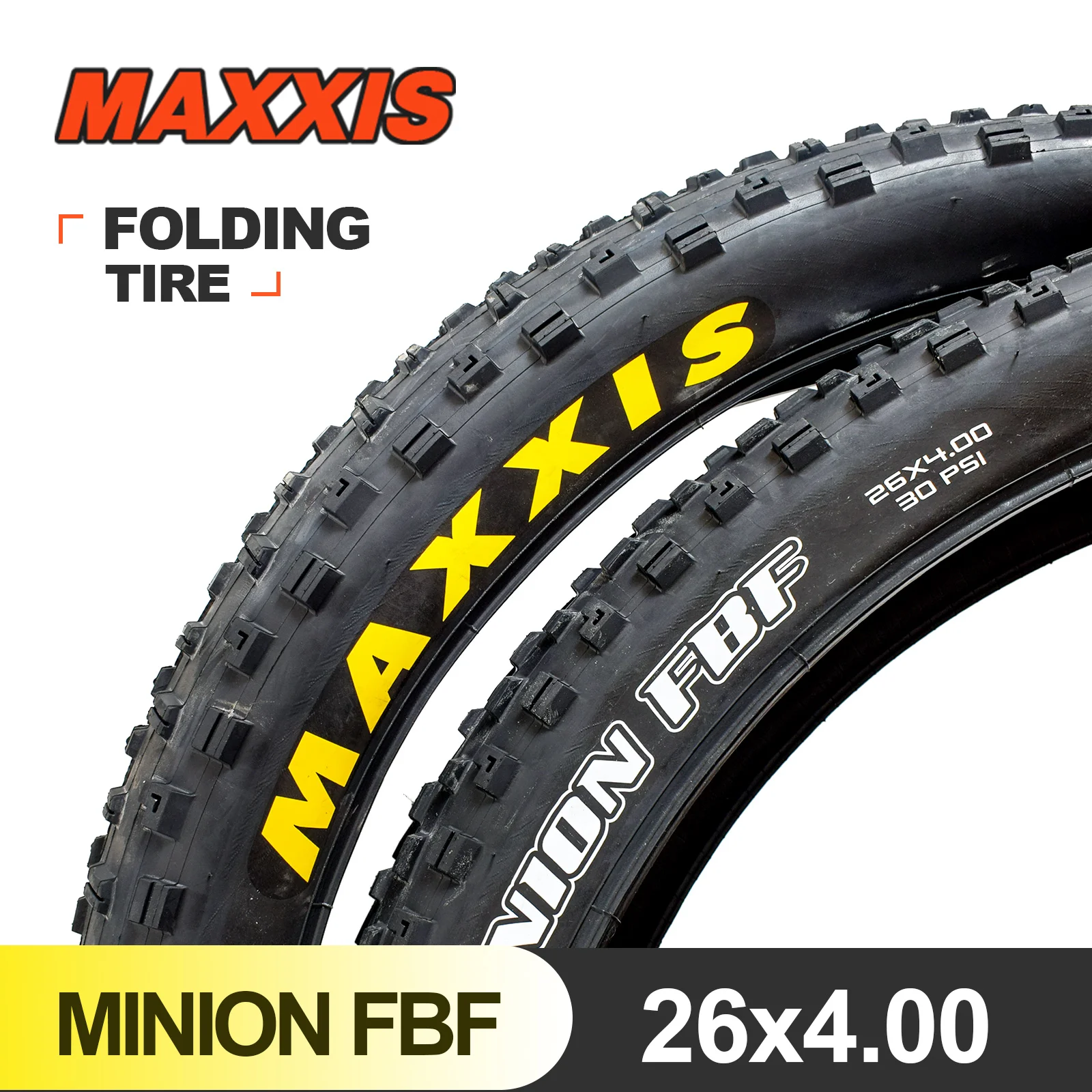 1 Pezzo MAXXIS 26 Minion FBF FBR 26*4.0 26*4.8 Pneumatico Pieghevole MTB per Mountain Bike, Fat Bike e Bici da Trial, con Bassa Resistenza al Rotolamento