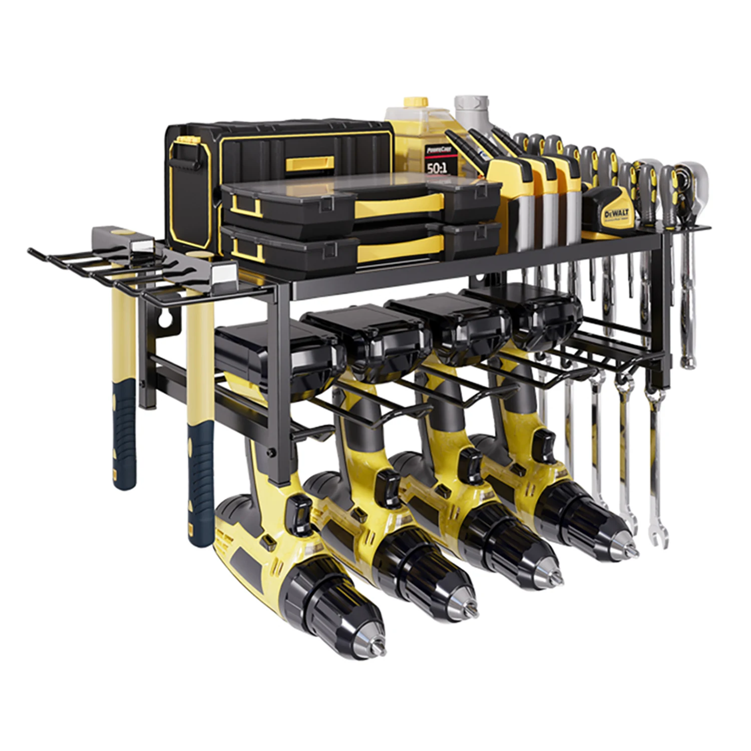 Support de rangement pour outils électriques, support pour perceuse électrique, étagère à outils robuste, étagère flottante pour outils, rangement mural pour outils, organisateur d'outils