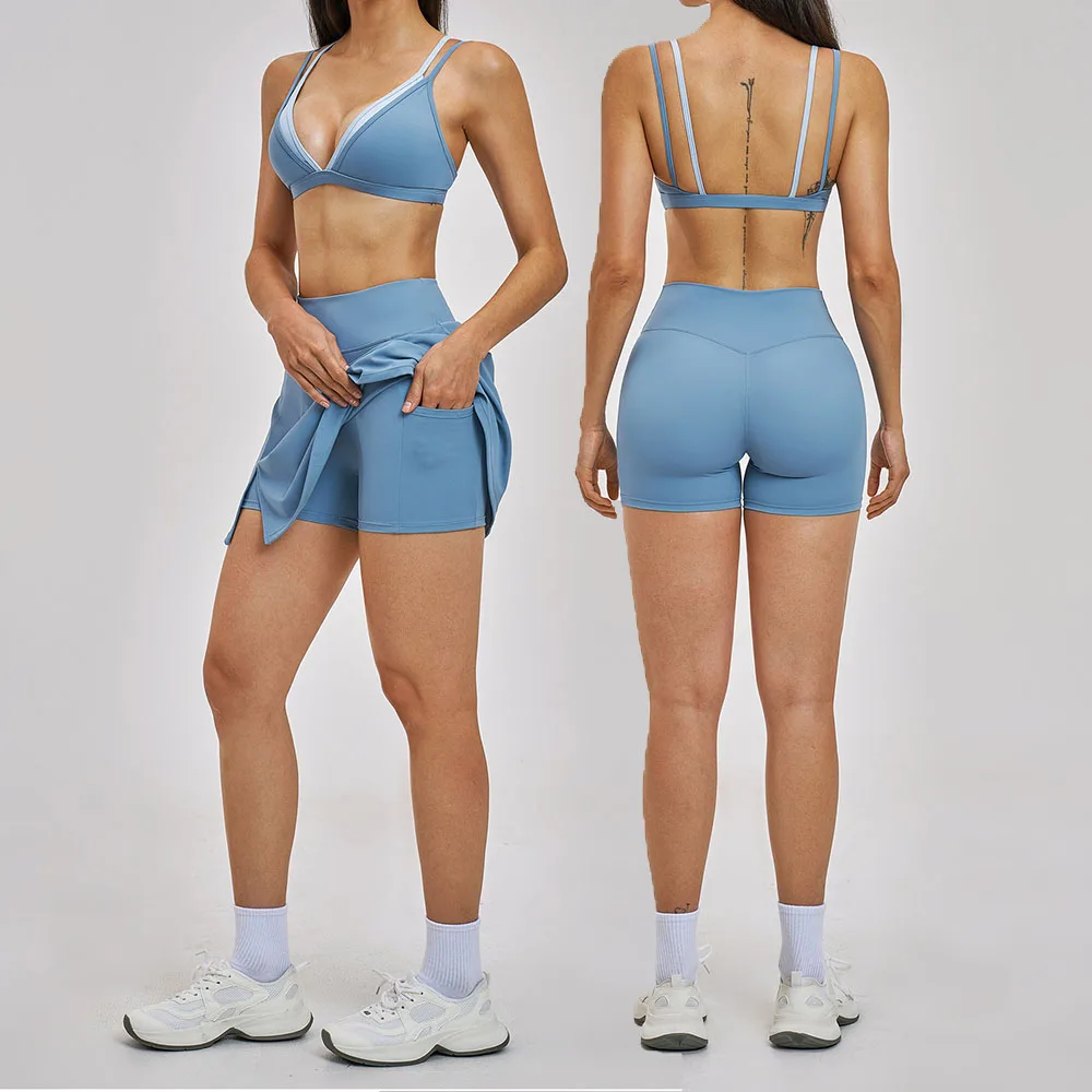 Ensemble de yoga 2 pièces pour femme, tenue de sport athlétique, vêtements de gym, vêtements de sport push-up, soutien-gorge de sport, leggings, ensemble de fitness