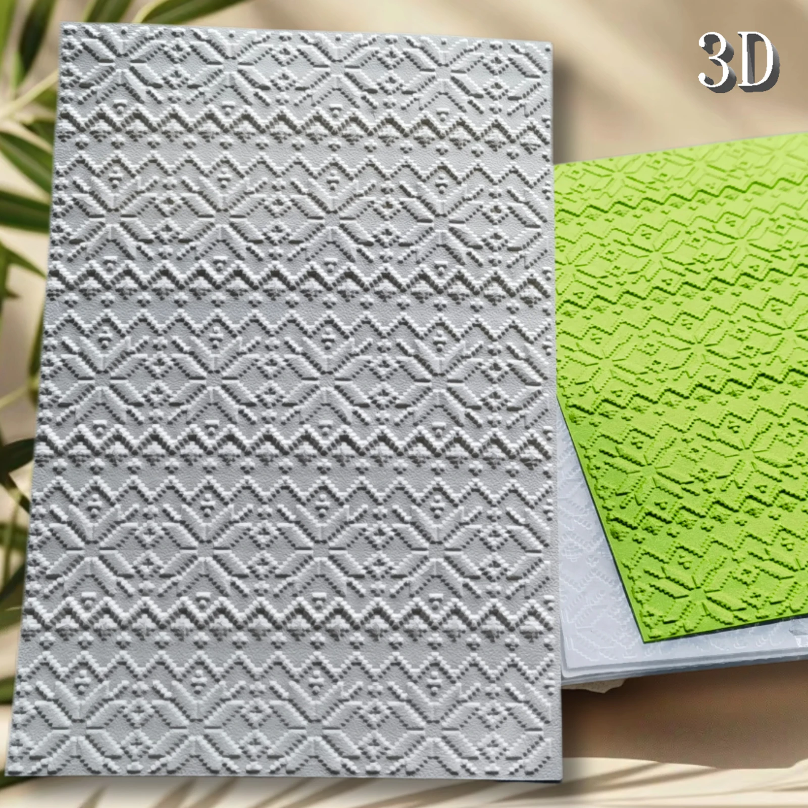 Winterstrick-Hintergrundvorlage, Relief-Bastelpapierordner, DIY-Sammelalbum, 3D-Texturkartenproduktion, Fotoalbum, 1 Stück Image
