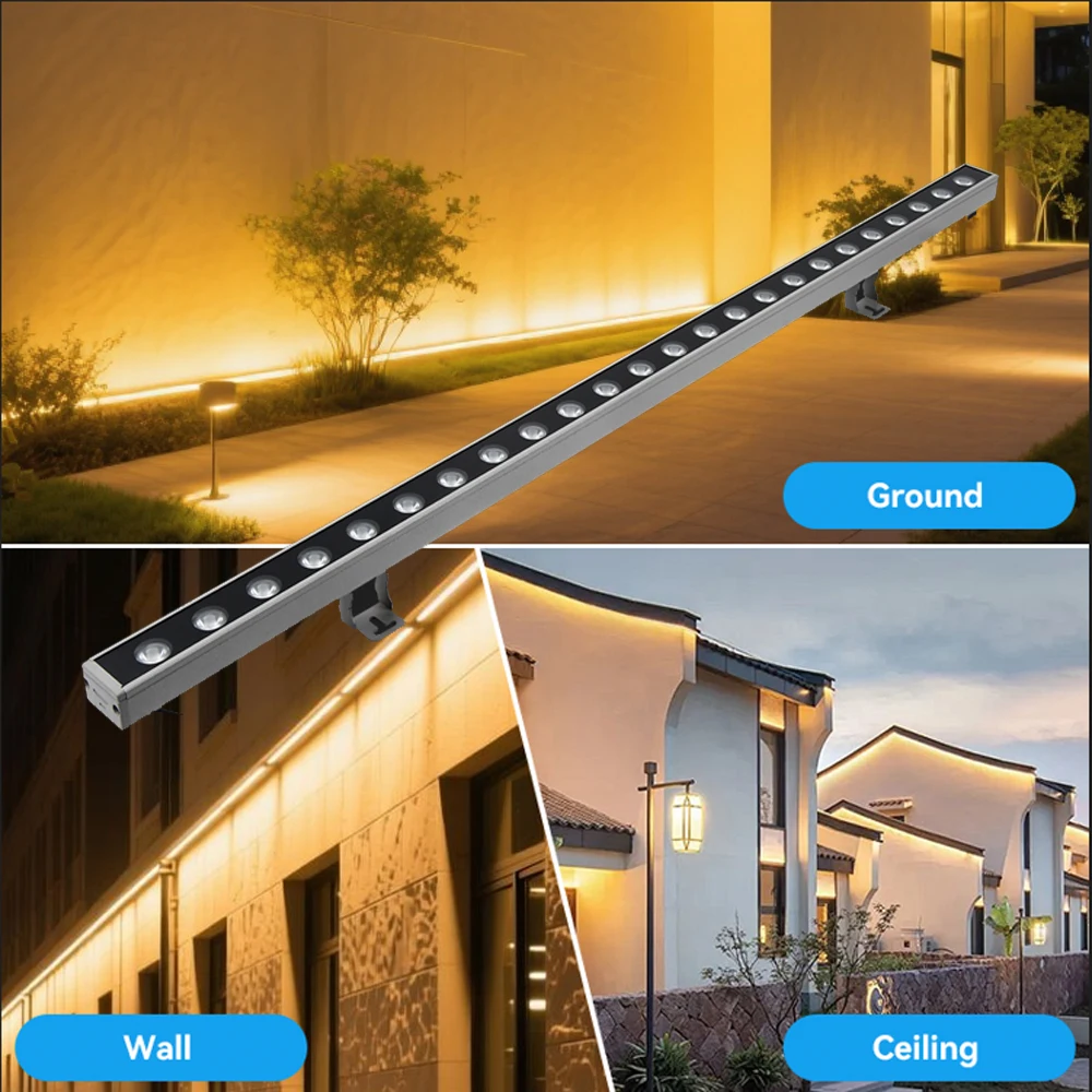 50cm 100cm LED-Wandfluter Warmweißes Flutlicht Außenwandlampe Landschaftsbeleuchtung IP65 Villa Garten Hof Wandlicht