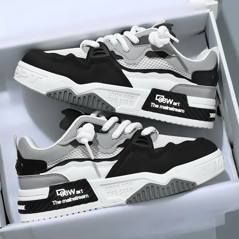 Herren-Freizeitschuhe 2025, neue Herrenschuhe, vier Jahreszeiten, modische und vielseitige weiße Schuhe mit weichen Sohlen