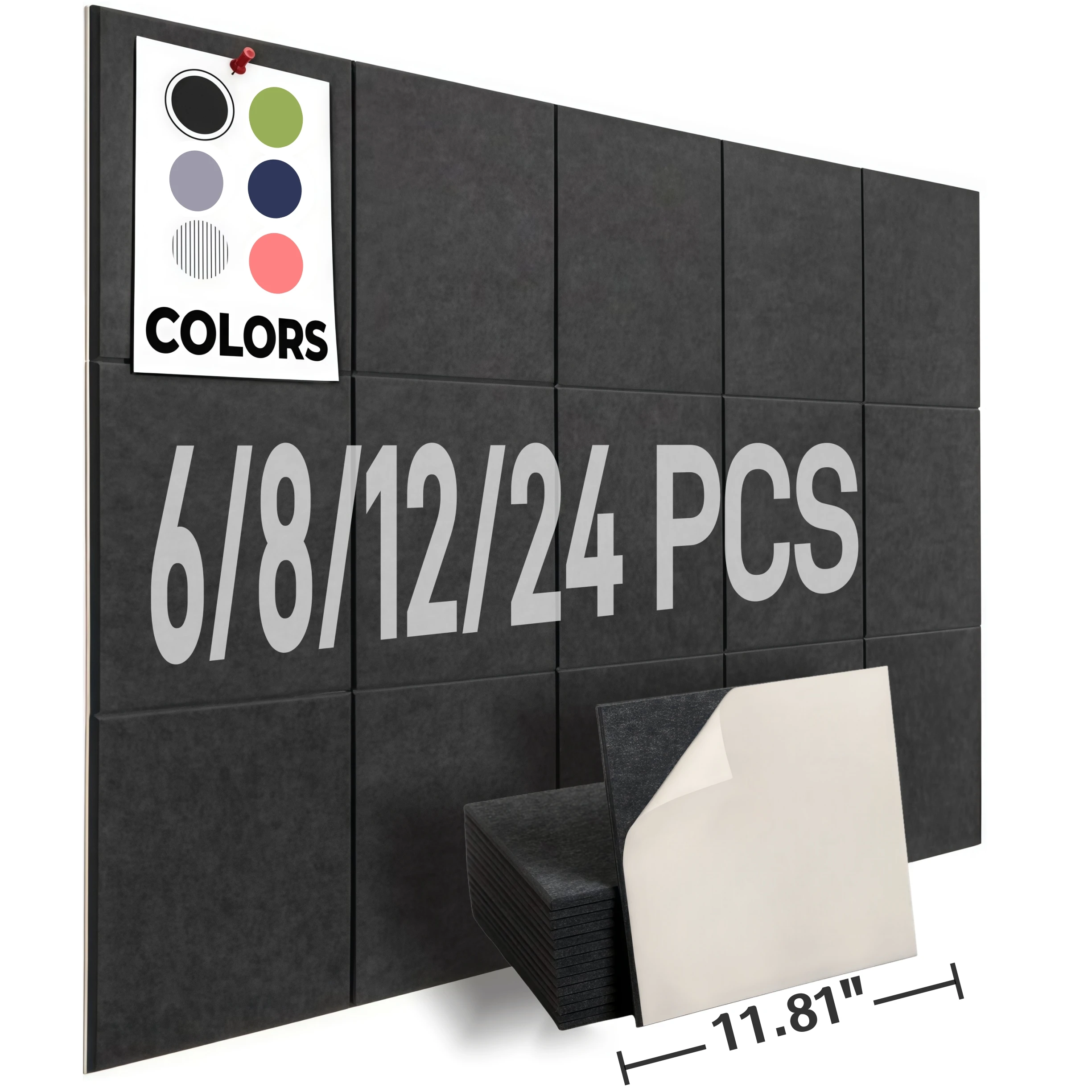 6/8/12/24 Stück große Korktafel, Filztafel, AlternativeTiles, selbstklebende Wandpaneele, Pinnwand, Pinnwand für Büro, Schule Image