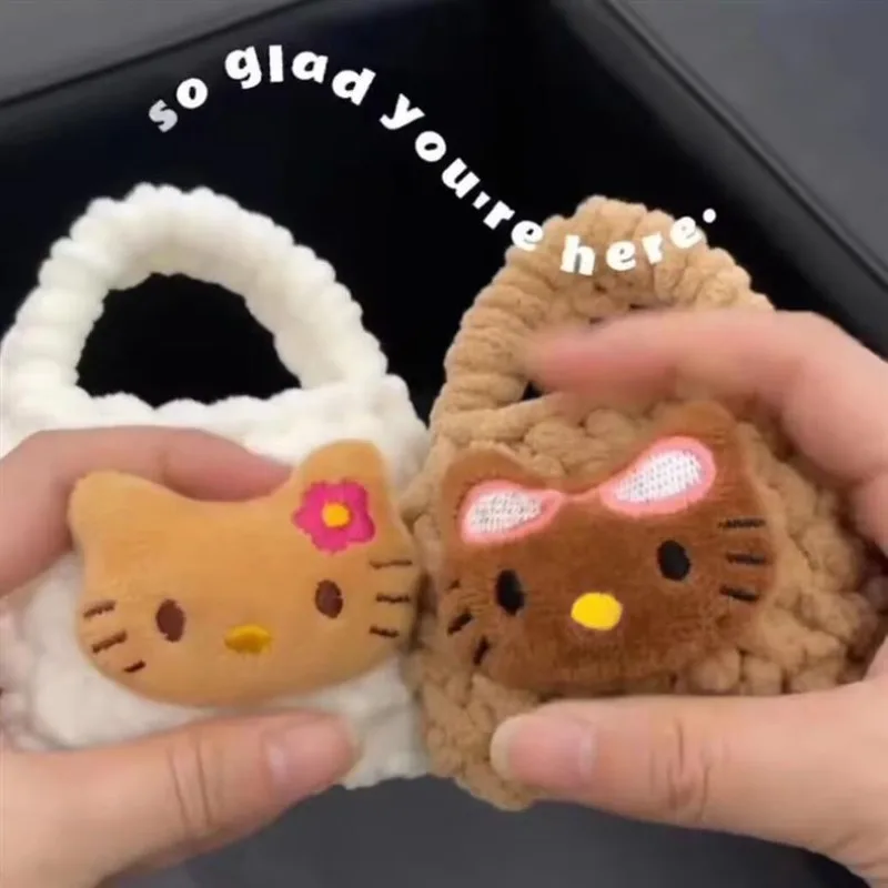 Neue Kawaii Sanrio Hello Kitty Hawaii Black Kitty stoßfeste Kopfhörerhülle, Kopfhörerschutz, Mini-Geldbörse, Geschenk für Mädchen