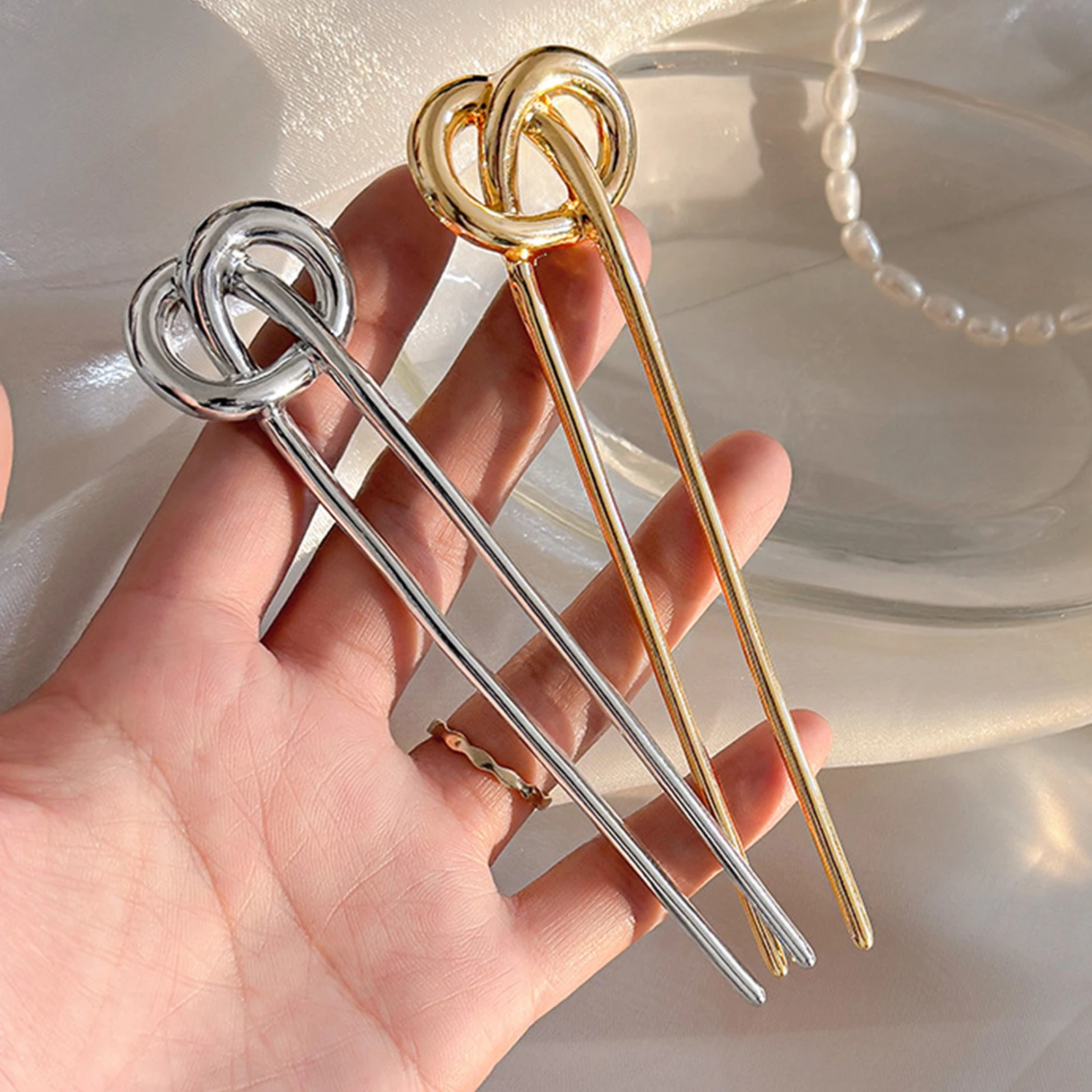 Einfache U-förmige Haarnadel aus Metall, Haarstäbchen, französische Haarspangen, Haarschmuck für Frauen, Charm-Schmuck, Haarschmuck Image