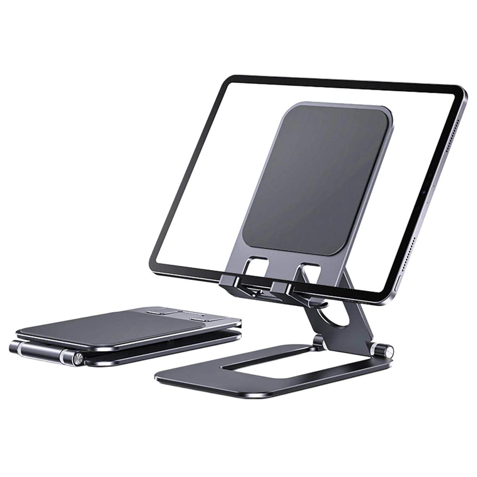 Luxuriöser faltbarer Tablet-Ständer aus Aluminiumlegierung für iPad, multifunktionaler Desktop-Ständer, solide Unterstützung, universeller Tablet-Halter Image