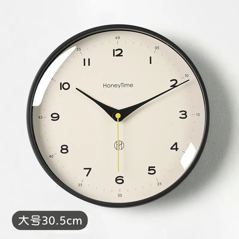Einfache Orange Wanduhr Atmosphärische Kreative Geräuschlose Esszimmer Wohnzimmer Wanduhren Heimdekoration Image