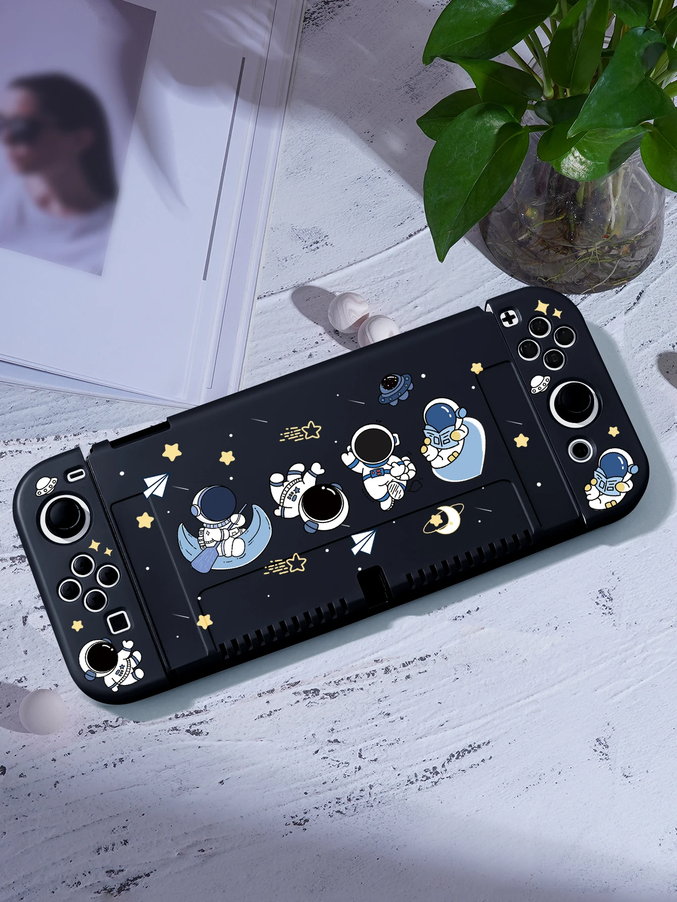 Astronauten-Hülle für Nintendo Switch OLED, NS-Spielzubehör, tragbare trennbare Hülle für NS Joycon, Switch-Abdeckung Image