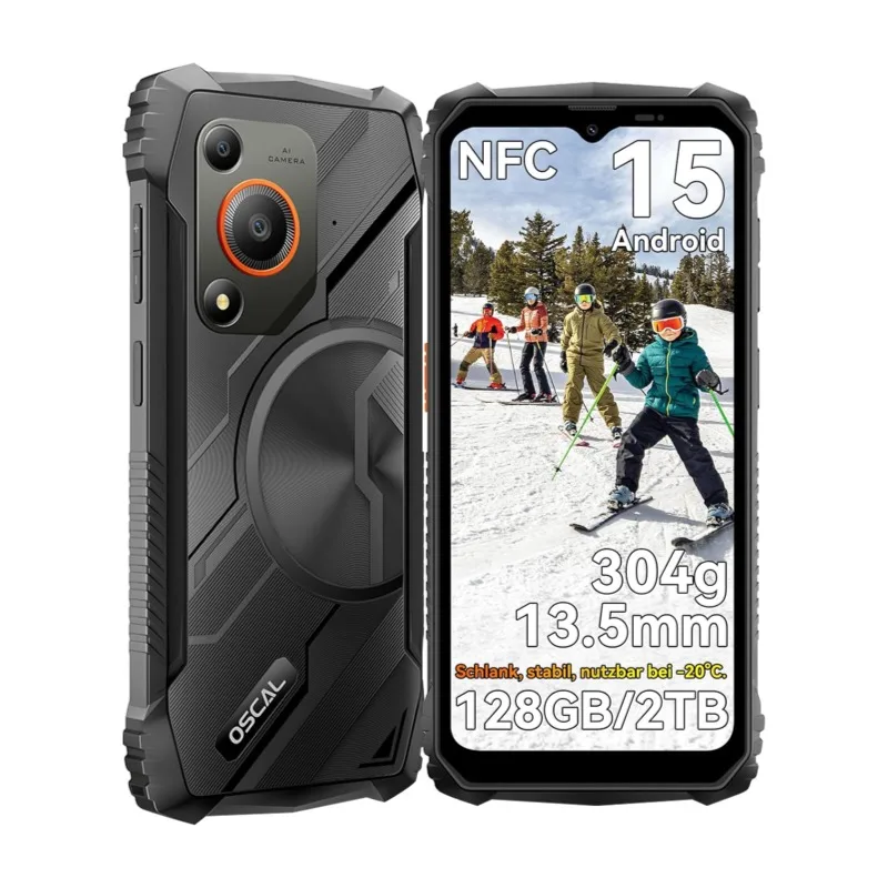 Oscal MARINE 1 Rugged Smartphone 6.56 inch HD+ Display Unisoc T615 Android 15 Outdoor Phone 4GB+128GB, Dual 4G Unclocked Phone